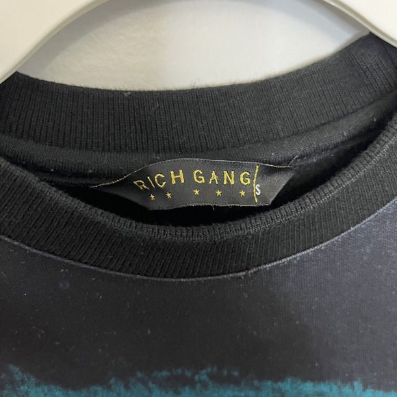 Rich Gang Mens Sweatshirt Black Space Cosmos Gold Zipper Designer Small RG NWOT - Picture 7 of 10